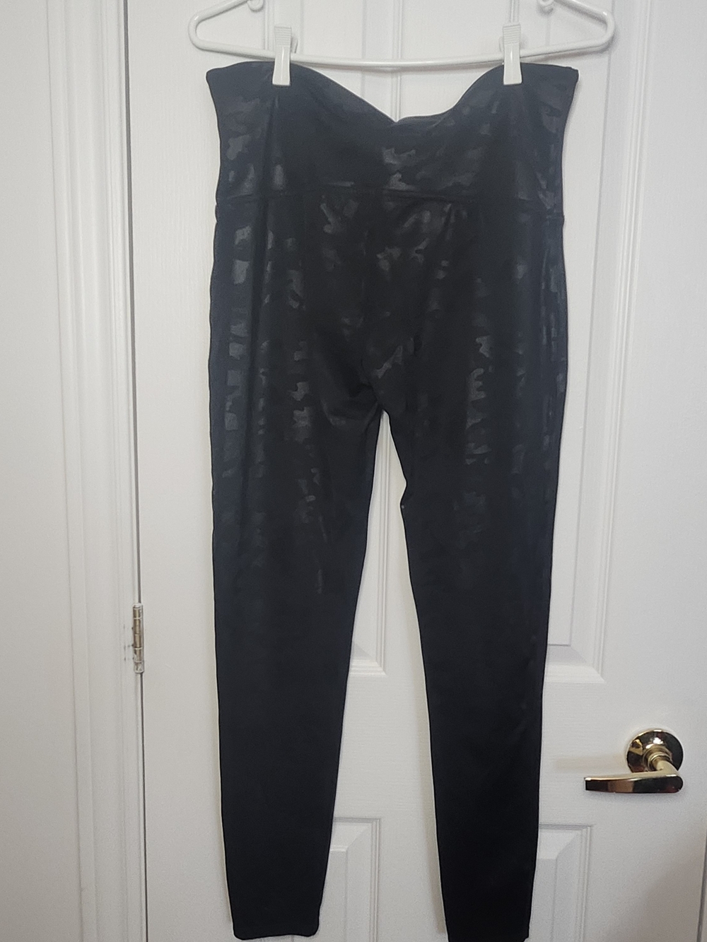 SPANX Black & Gray Shiny Camo High-Waist Leggings Sz 1X - Picture 5 of 5